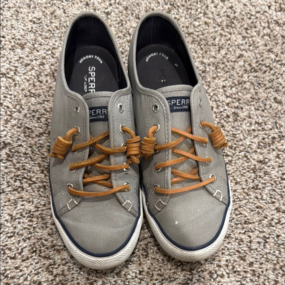 Sperry Women's Gray Canvas Sneakers